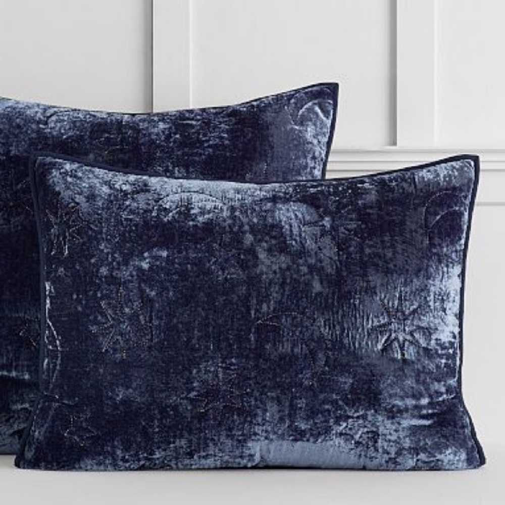 Potter Barn Teen Harry Potter™ Magical Velvet Pillow Shams set of 2 - Navy Blue